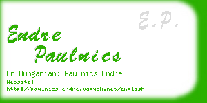 endre paulnics business card